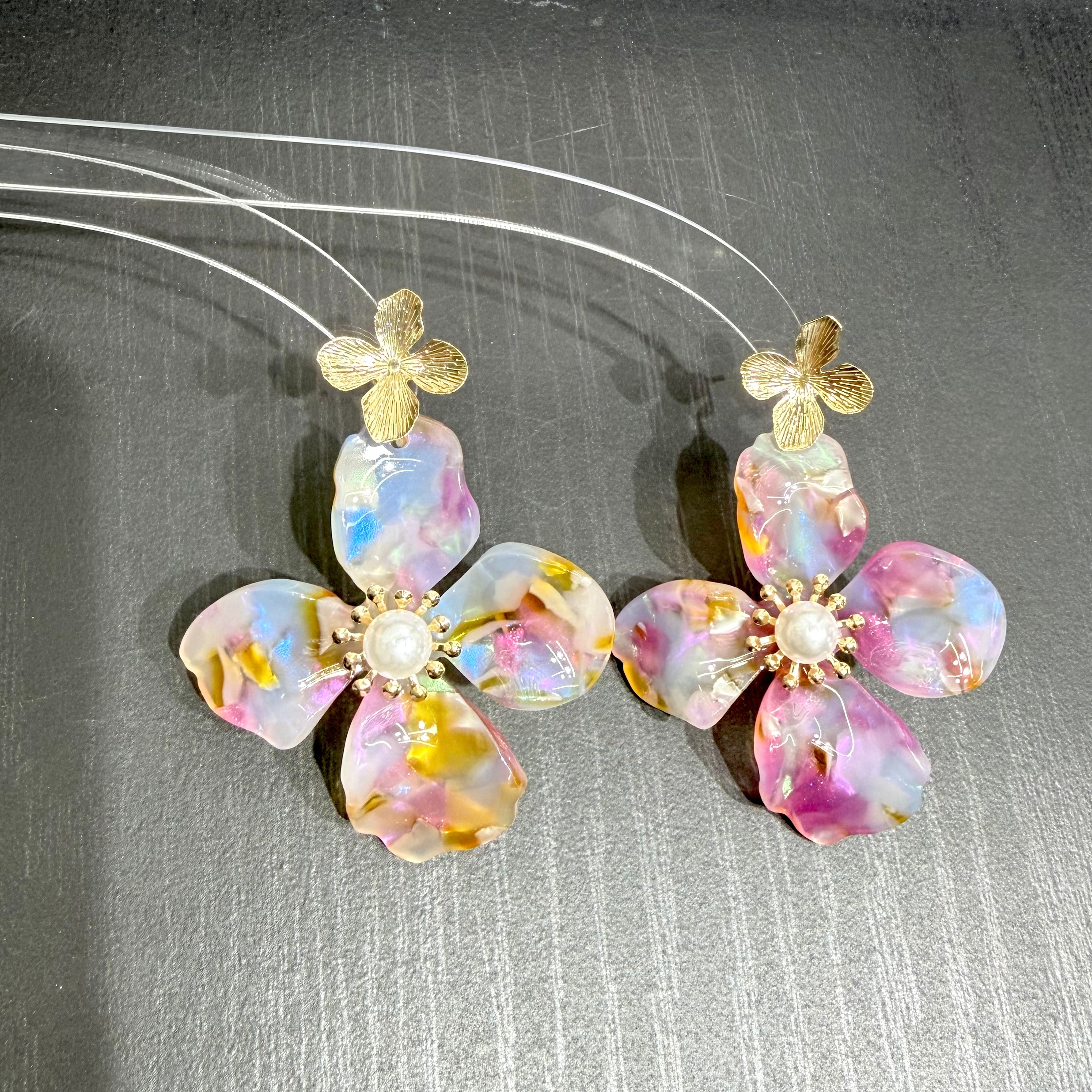 Colorful flower fashion earrings with exquisite design, a spring-themed accessory