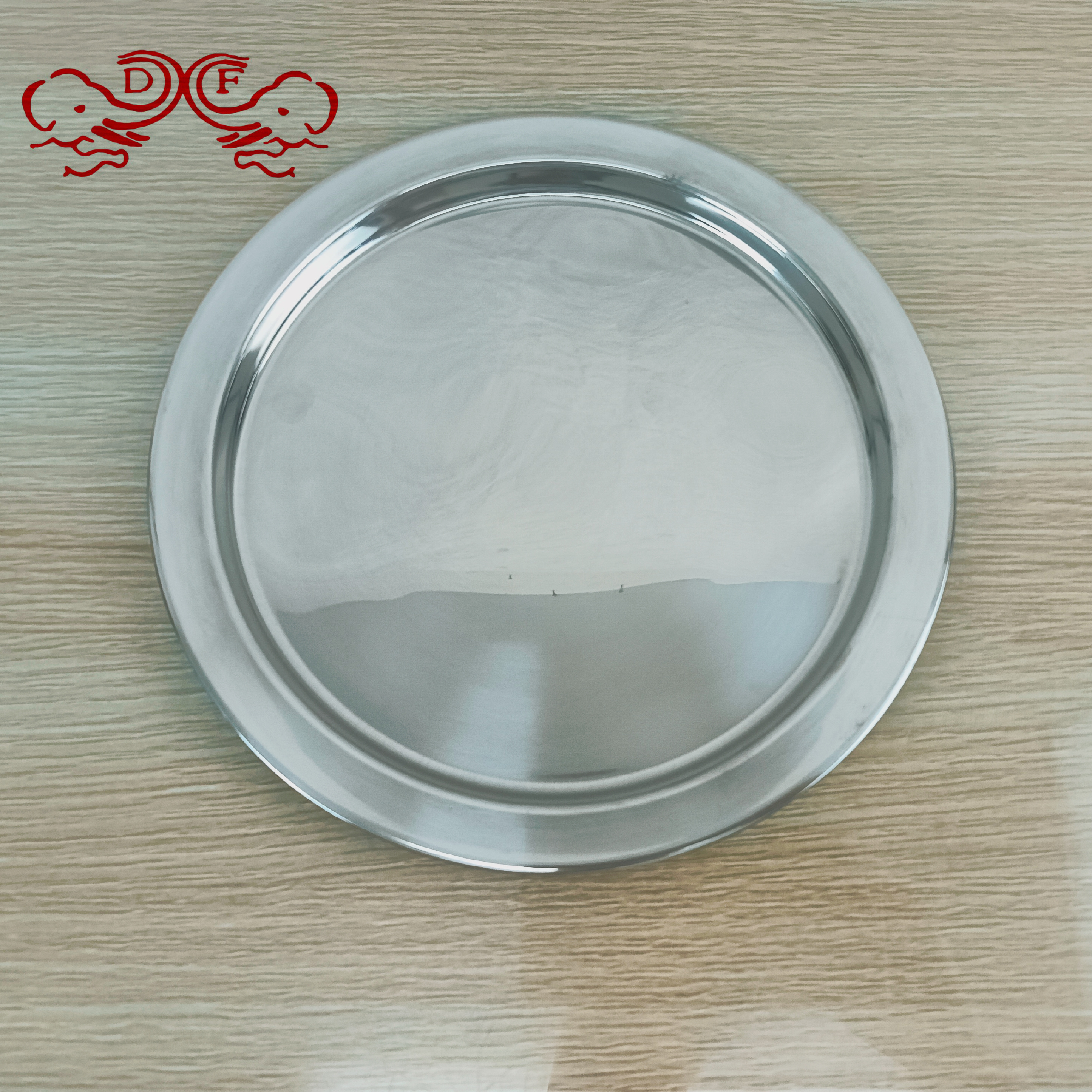 DF99483 stainless steel round plate, flower plate, golden bronze color, craft fruit plate and vegetable plate, DF TRADINGHOUSE details Picture