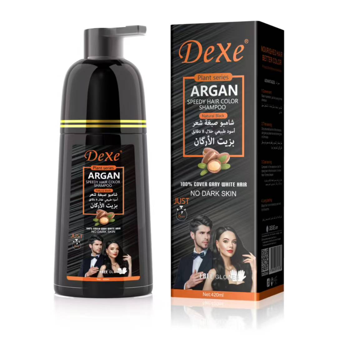 Dexe Argan Quick Hair Dye Shampoo Black/Dark Brown/Medium Brown/Light Brown/Gold
