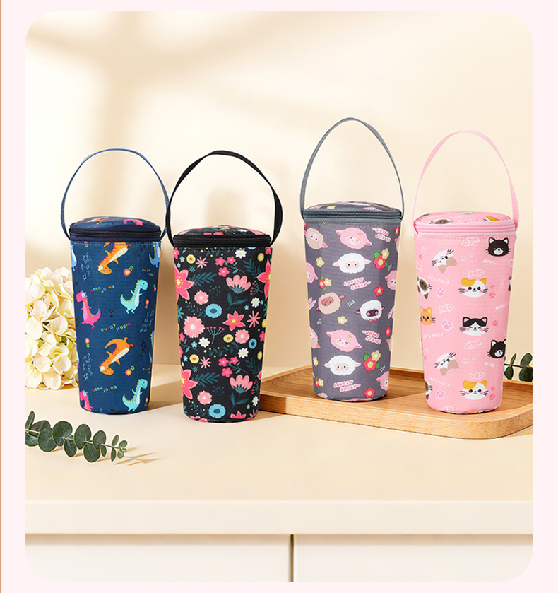夏季少女心逛街手拎便携饮料奶茶收纳袋牛津布锡箔拉链保温冷饮袋详情图10