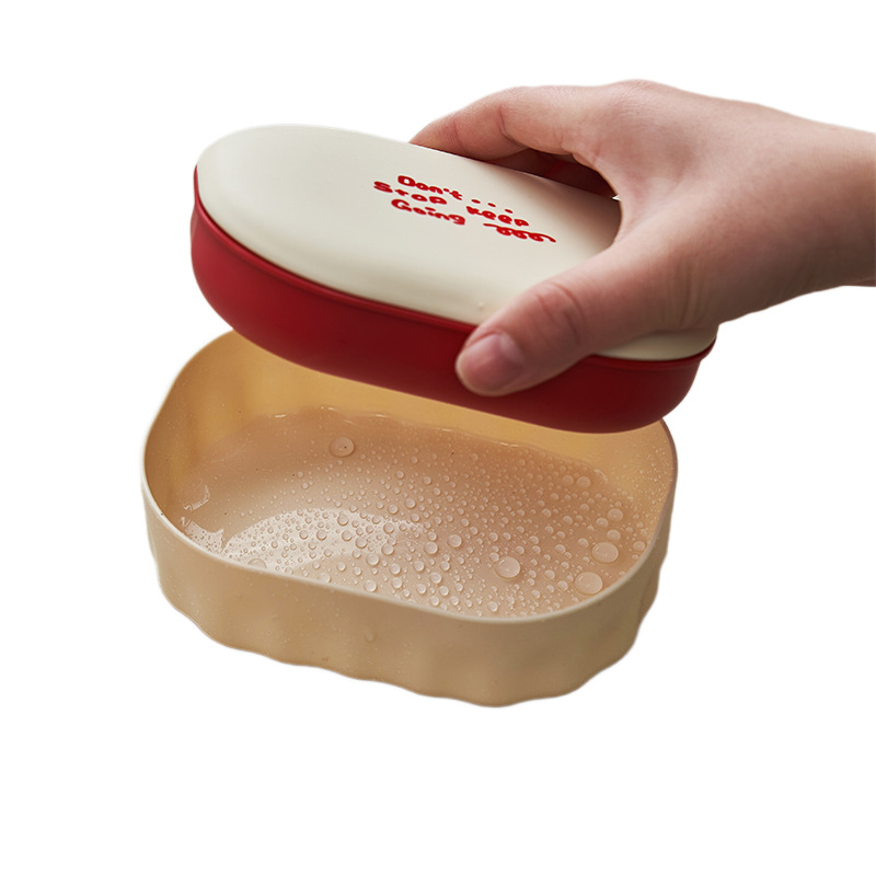S137-1006 soap box, double-layer covered bathroom, portable draining soap box for student dormitories details Picture