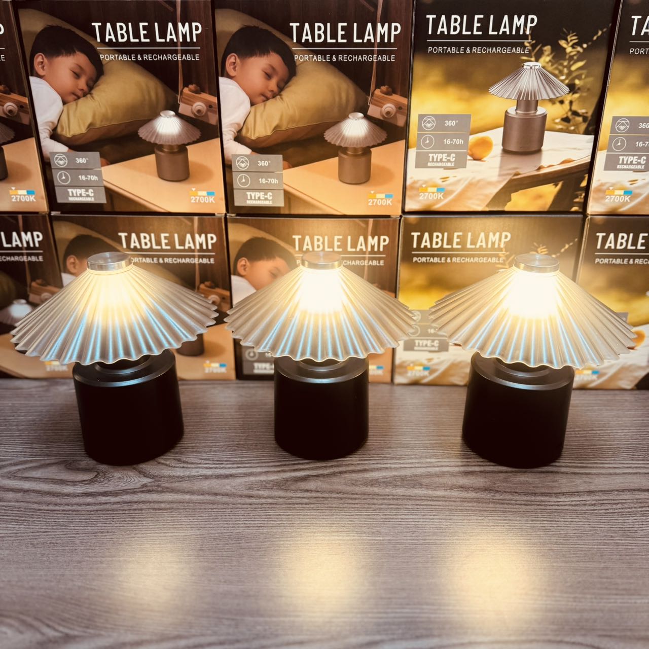 Portable desk lamp for office and study, eye-protecting desk lamp, 180-degree adjustable rechargeable LED lamp