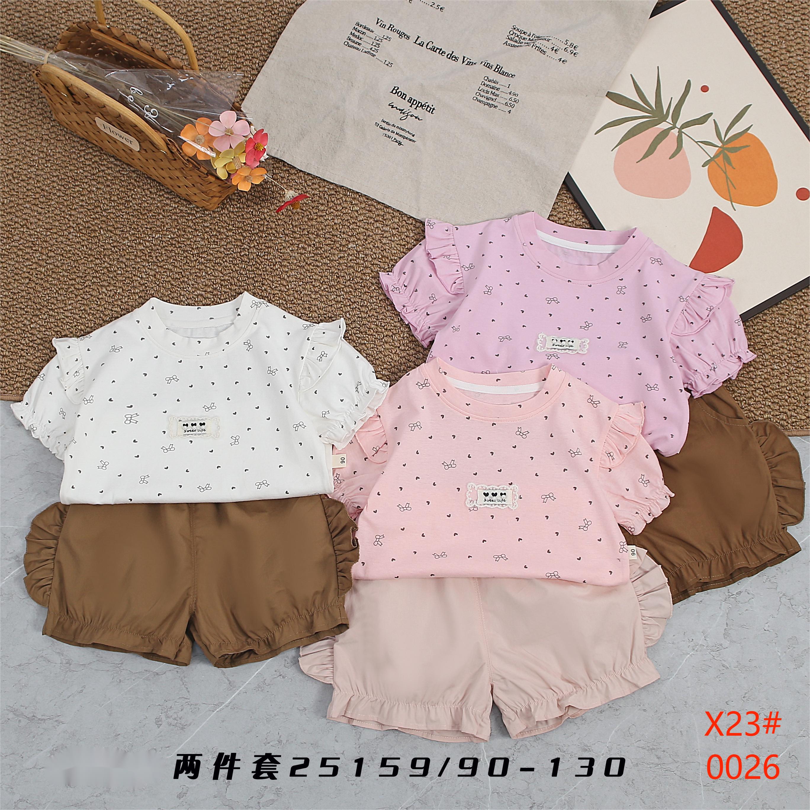 Two-piece children's clothing set, top and shorts, children's casual set for spring and summer, breathable and comfortable Specification image
