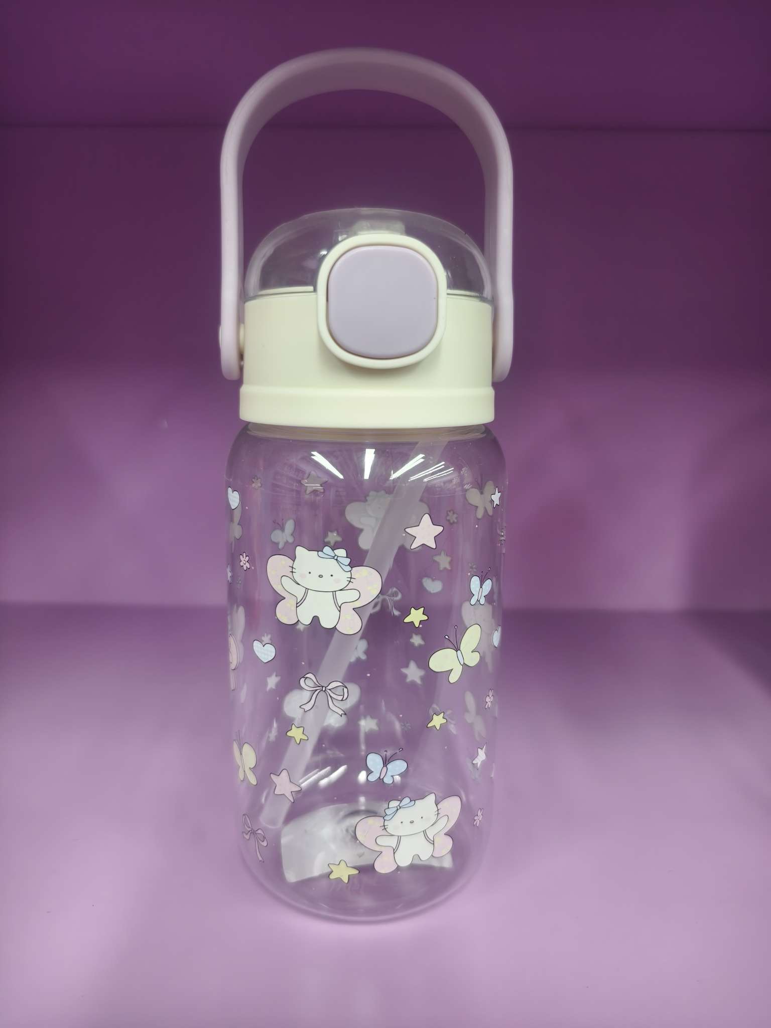 Portable and durable daily necessities straw cups, drinking cups with straw cup sleeves, hand-held straws for students, children and girls, fresh and cartoonish details Picture