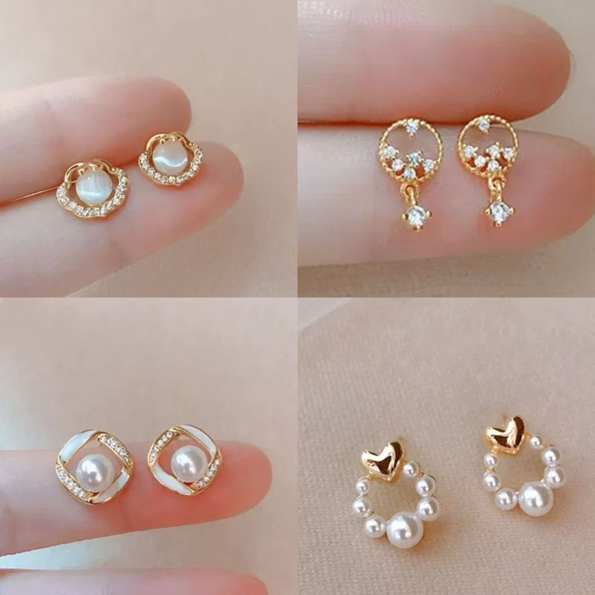 2026 fashionable new earrings, pearl sweet stud earrings, cat's eye starfish shell seaside design sense, light luxury small stud earrings Application Scenario