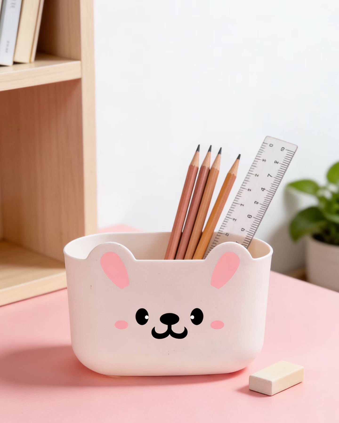 Children, babies, students, desktop trash can, pen holder, storage bucket, cartoon and cute, size 12.5*14.5, fun little cat and rabbit detail image 5
