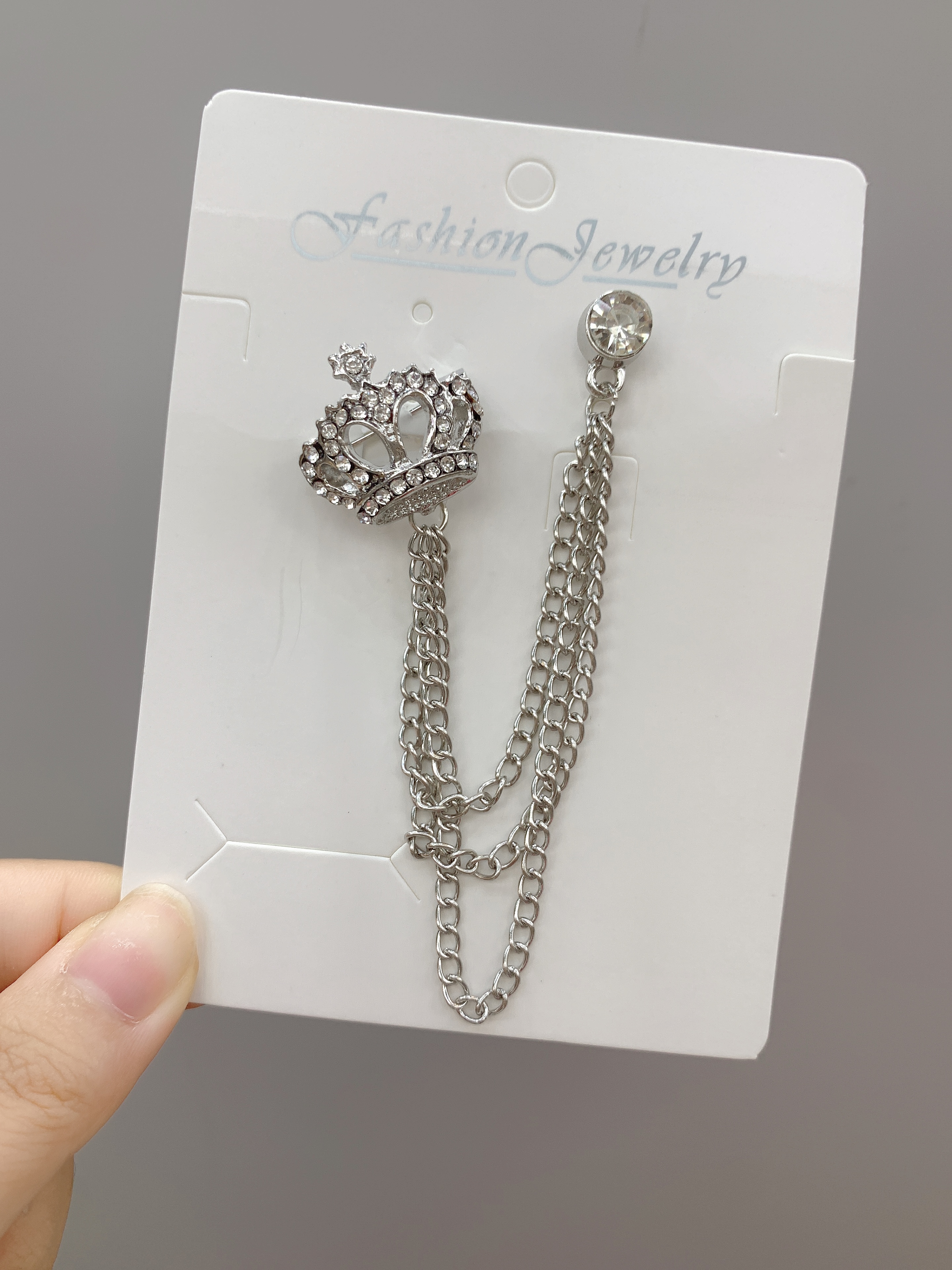 跨境新款胸针轻奢 水晶花朵胸针 高级百搭 重工合金胸针流苏男士胸针