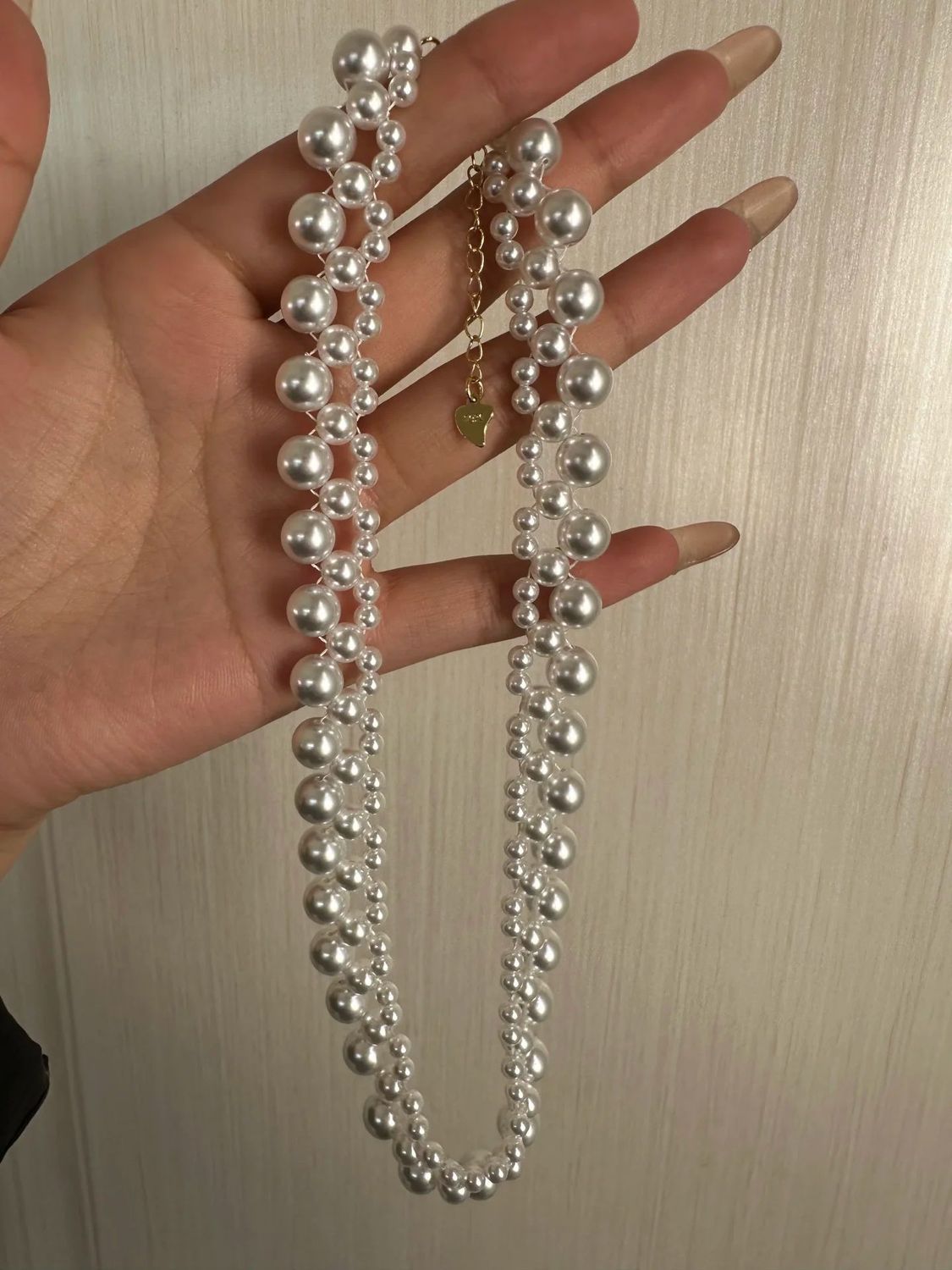 Shijia Pearl Necklace, woven imitation pearl necklace jewelry wholesale purchase, bestseller, the same style as Reba, light luxury design, high-end feel detail image 9