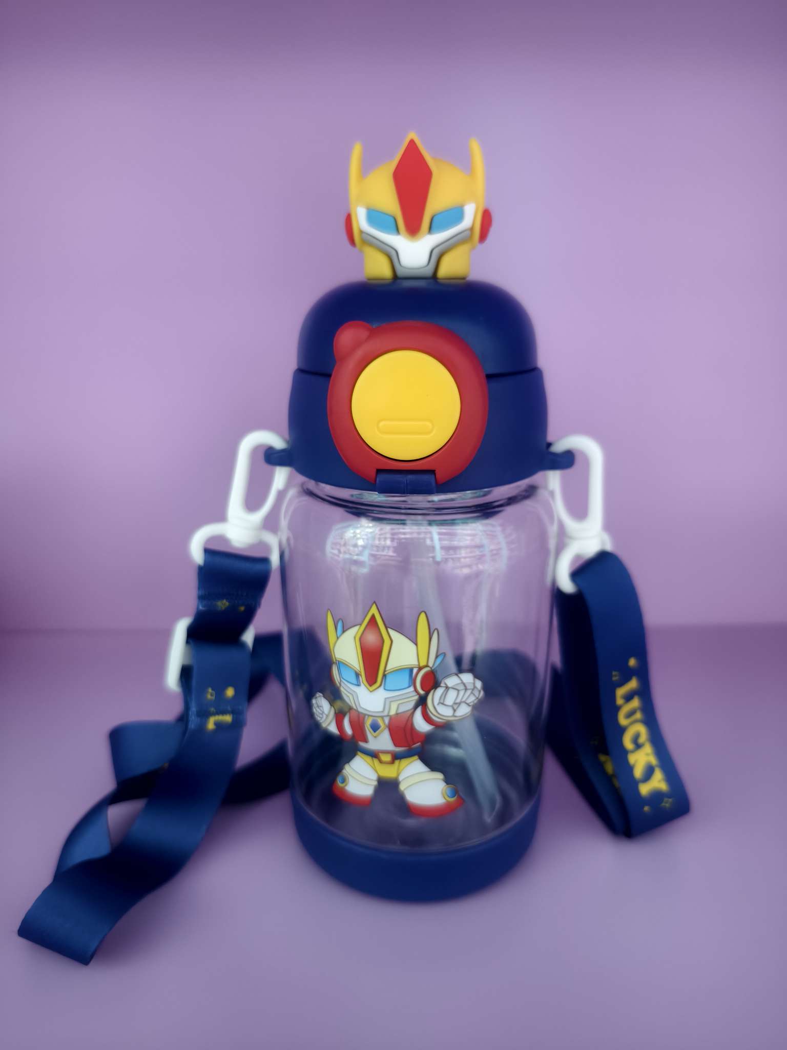 Straw cup, daily necessities, portable drinking cup, leak-proof lid, cup set, children, students, baby carrier, cartoon 3D, 500ml, pop-up lid, bouncing straw detail image 2