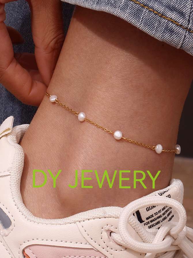 欧美跨境亚马逊仿珍珠单层脚链女个性简约时尚夏天沙滩脚珠宝饰品 轻奢时尚百搭首饰批发详情图2