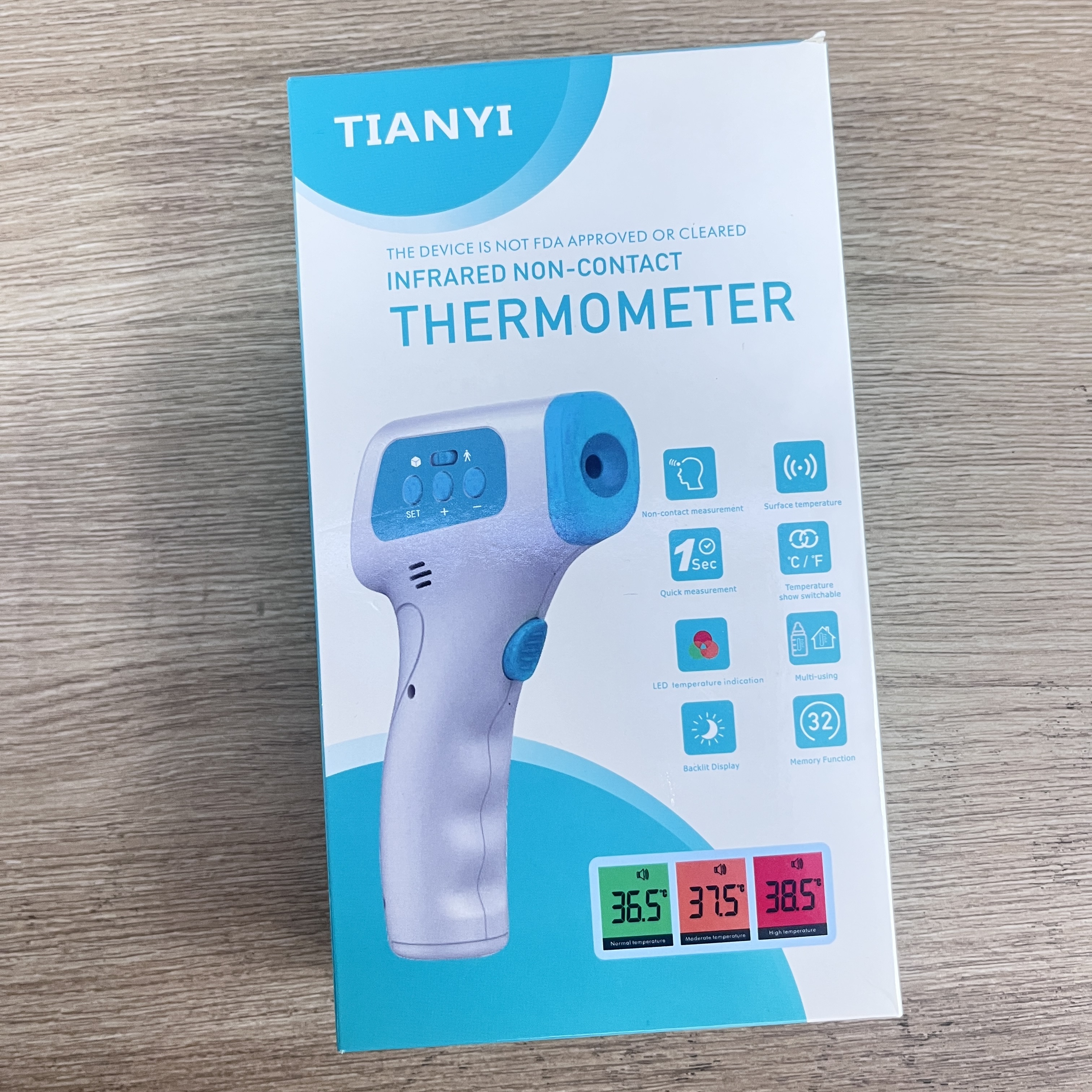 The non-contact infrared thermometer can detect body temperature quickly and accurately within 30 seconds Item Picture