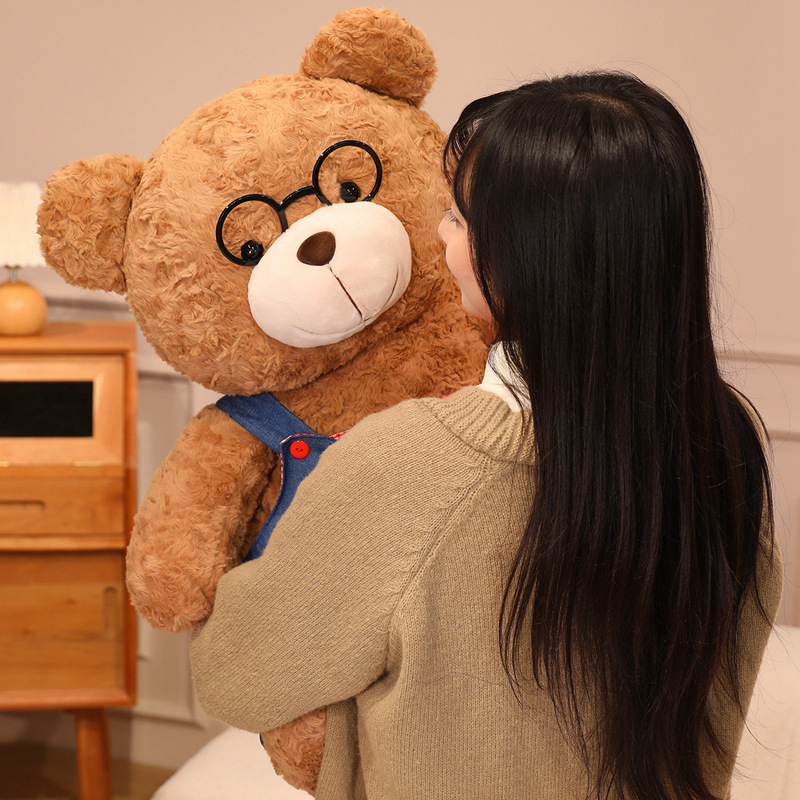 Authentic Snot Bear retro couple bear plush toys, dressing teddy bear figurines, companion dolls, children's gifts Item Picture