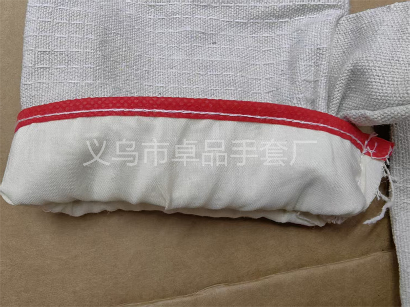 24-line double-layer red-edge canvas gloves, thickened twill canvas protective gloves for electric welding, grinding and mechanical work pic 6