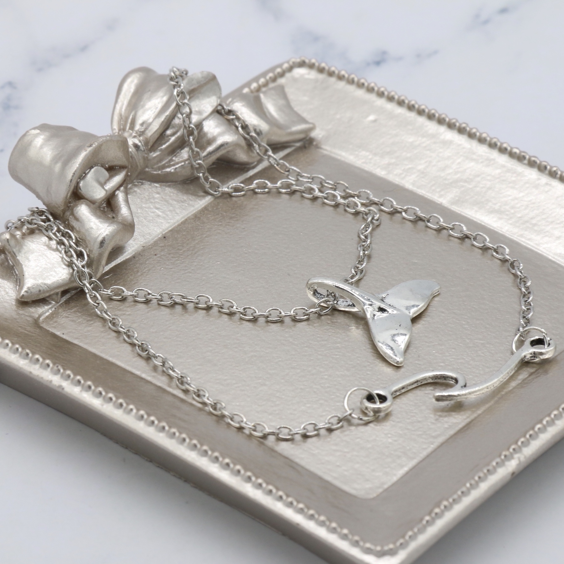 跨境欧美时尚流行 波西米亚海浪鱼尾度假风脚链 女士沙滩双层 脚链细节图