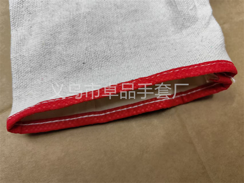 24-line double-layer red-edge canvas gloves, thickened twill canvas protective gloves for electric welding, grinding and mechanical work pic 8