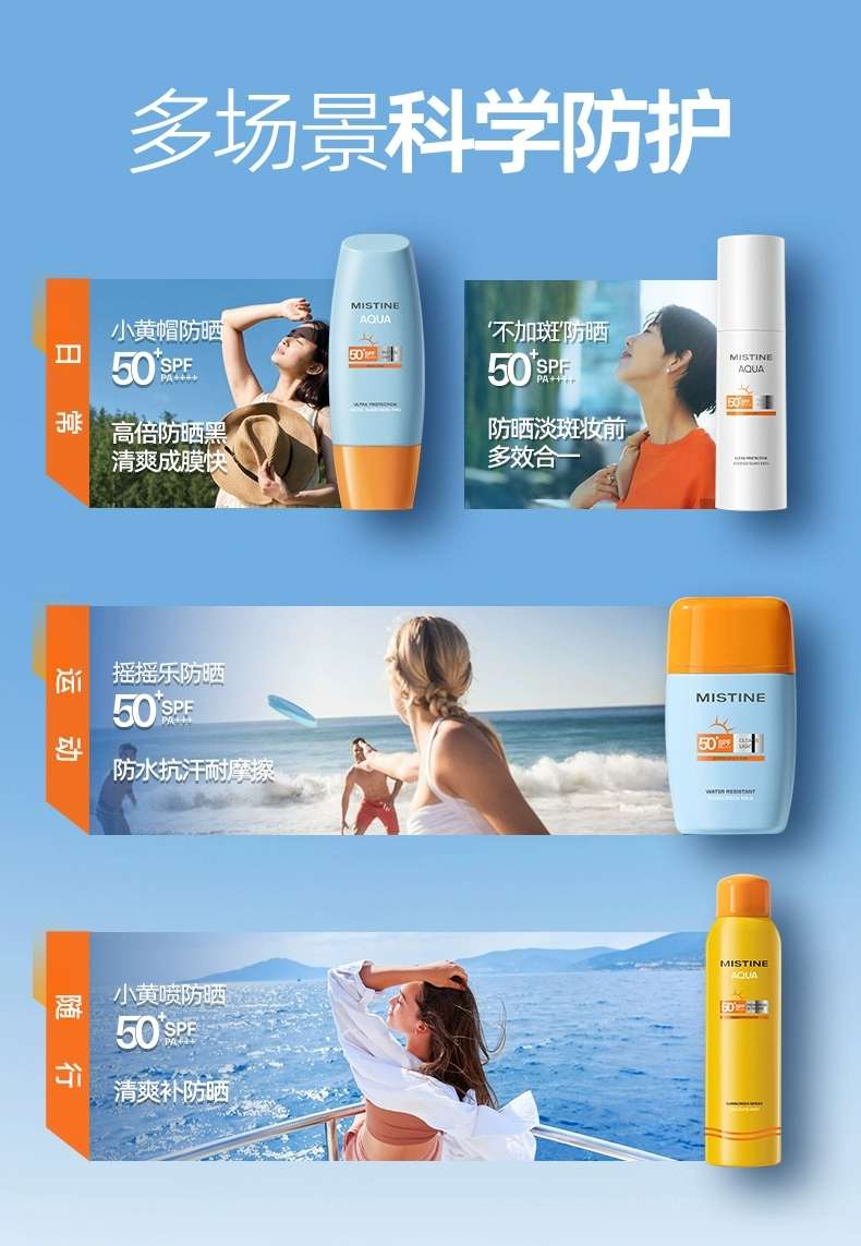 Mistine Little Blue Cap SPF50 Sunscreen 70ml, moisturizing, light and non-sticky all over, soothing and isolating after sun exposure detail image 12