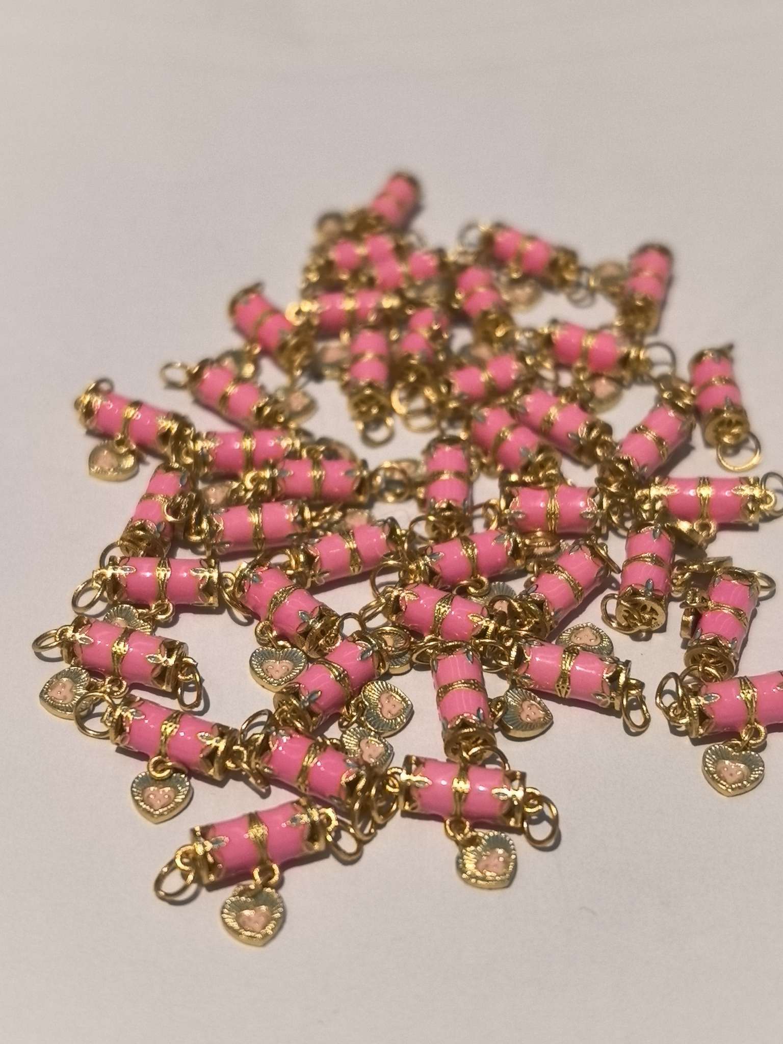 s925 Silver rose red Nana Tong heart-shaped Bamboo Joint Extension Chain p1103 Application Scenario