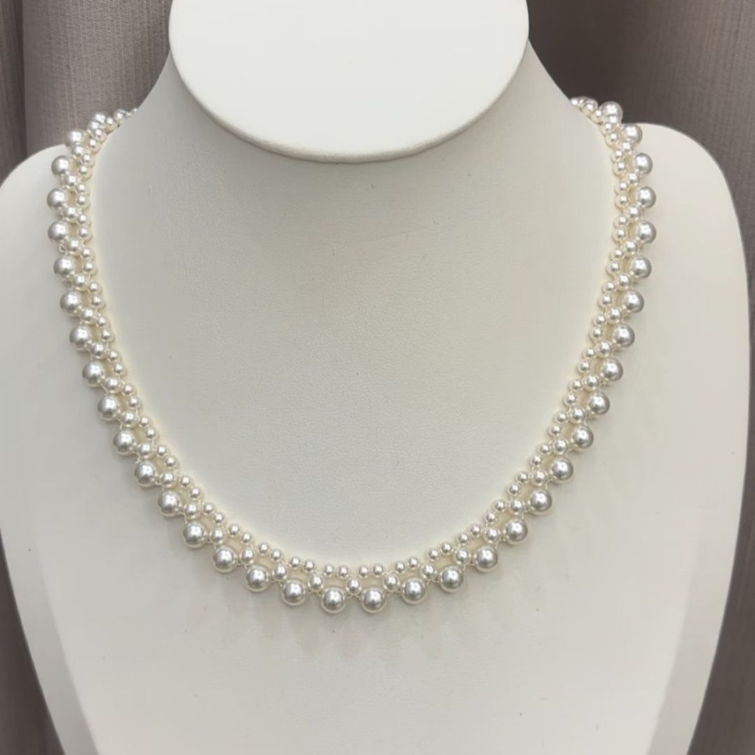 Shijia Pearl Necklace, woven imitation pearl necklace jewelry wholesale purchase, bestseller, the same style as Reba, light luxury design, high-end feel detail image 13