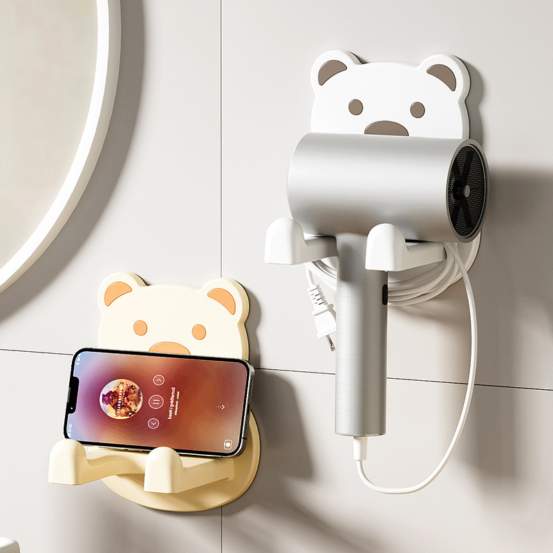 J192-JW8220 Hair dryer stand, creative cartoon no-hole storage rack, bathroom wall-mounted storage stand