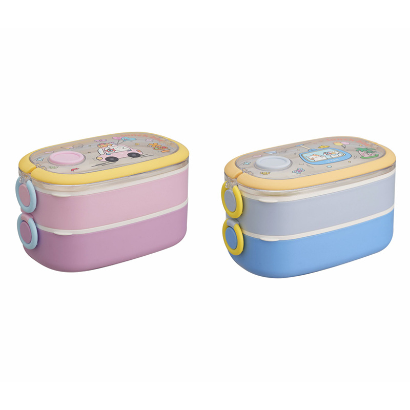 J35-6729A outdoor picnic plastic lunch box, lunch box with tableware, student takeout stainless steel bento box, factory direct supply, cross-border Item Picture
