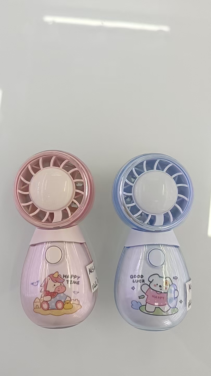 Cartoon-patterned portable mini fan, a compact and portable rechargeable summer cooling wonder Specification image