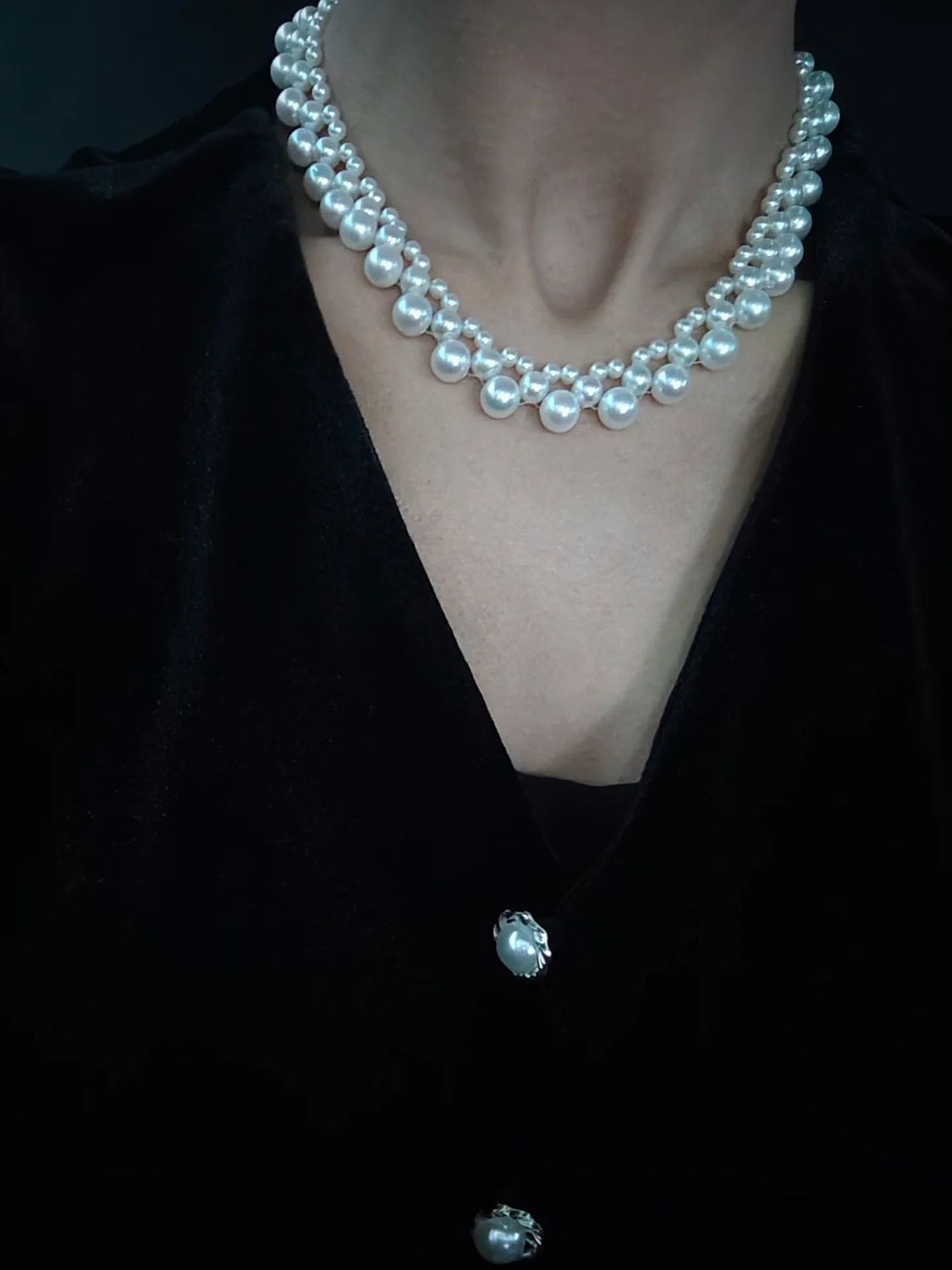 Shijia Pearl Necklace, woven imitation pearl necklace jewelry wholesale purchase, bestseller, the same style as Reba, light luxury design, high-end feel detail image 11