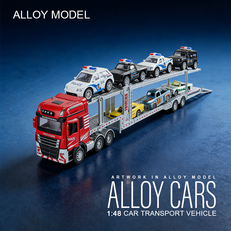 1:48 car transporter simulation alloy car model, car model metal toy car ornament, boys' toy