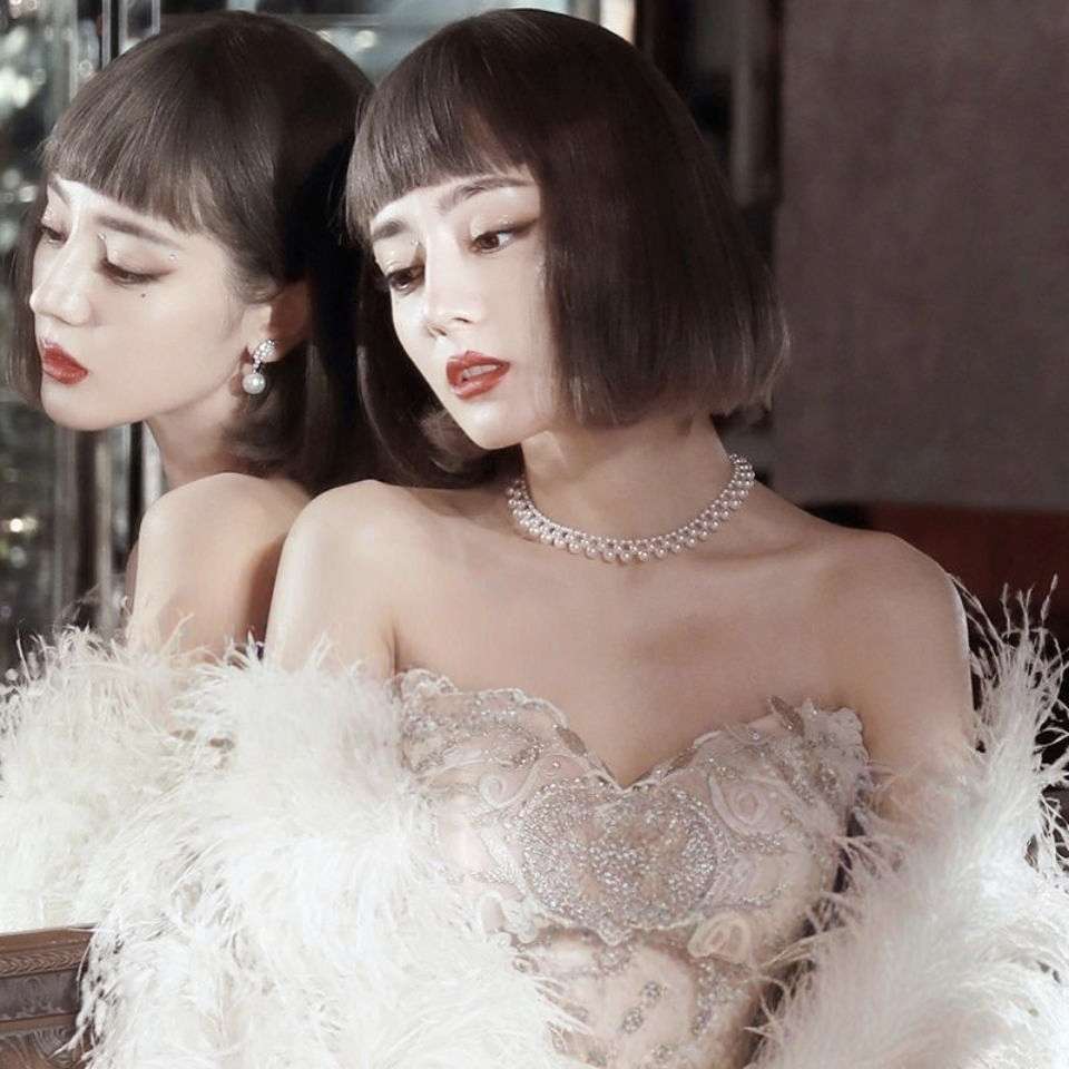 Shijia Pearl Necklace, woven imitation pearl necklace jewelry wholesale purchase, bestseller, the same style as Reba, light luxury design, high-end feel detail image 3