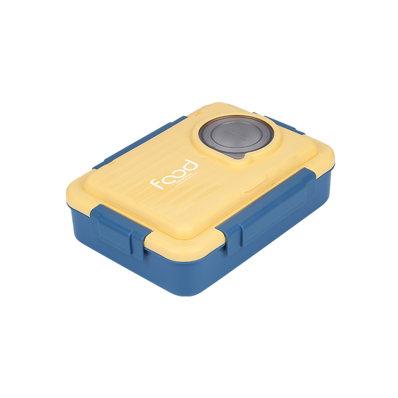 304 不锈钢多格便当盒 带独立汤碗与餐具 相机造型卡扣密封 便携饭盒详情2