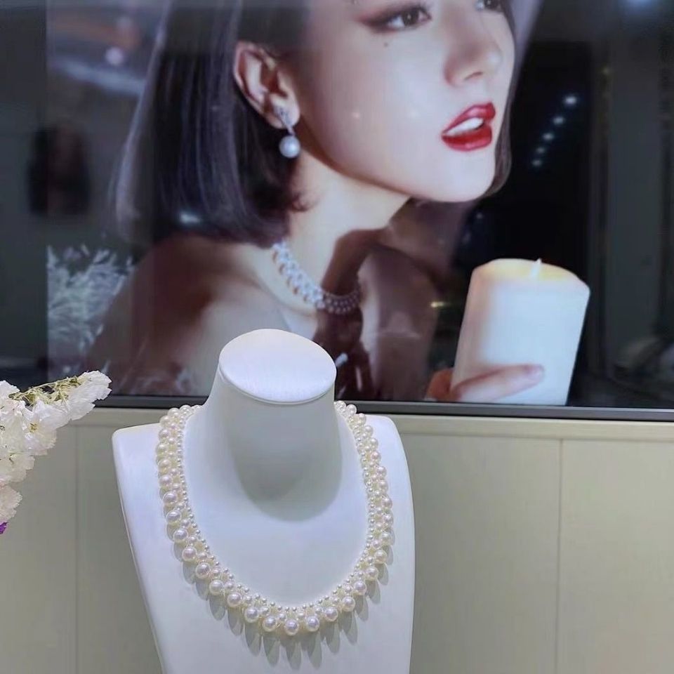 Shijia Pearl Necklace, woven imitation pearl necklace jewelry wholesale purchase, bestseller, the same style as Reba, light luxury design, high-end feel detail image 5