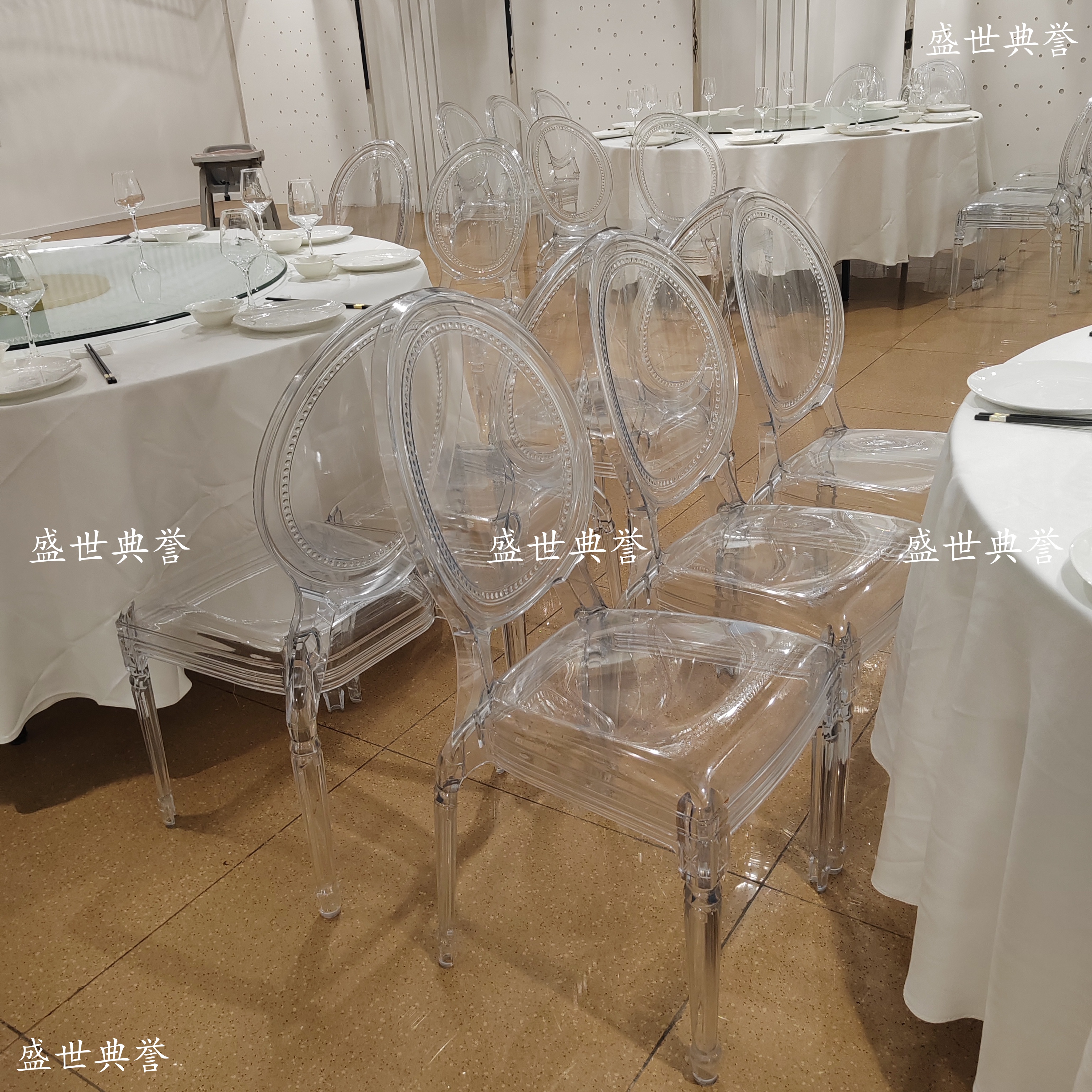 Hangzhou foreign trade wholesale acrylic bamboo joint chairs, outdoor wedding transparent chairs, hotel banquet hall wedding banquet princess chairs Specification image