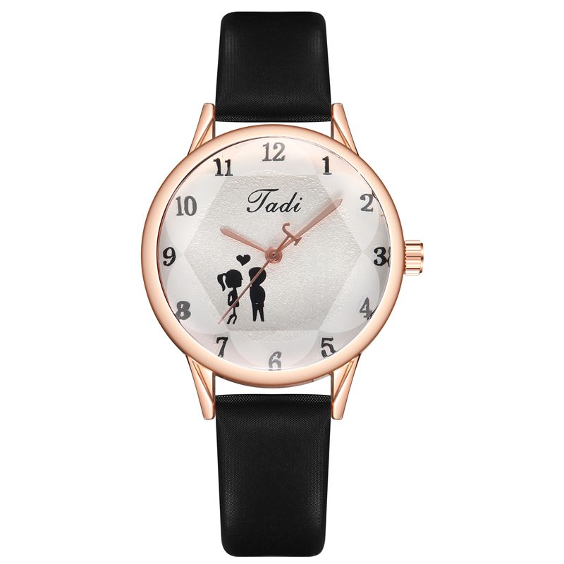 Trendy and fashionable butterfly women's leather strap watch waterproof watch