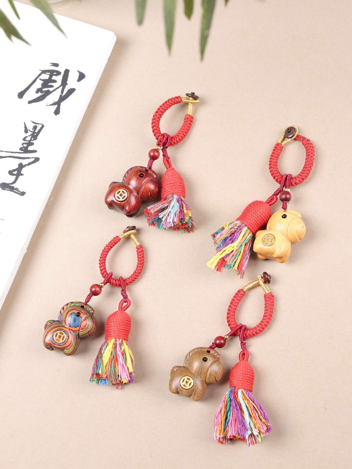 天然檀木马上有钱钥匙扣，包包挂！吉祥挂
