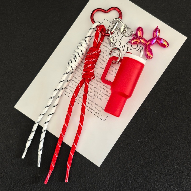 Amazon's best-selling miu series woven rope beverage water cup accessories, keychains, and high-end bag pendants detail image 2