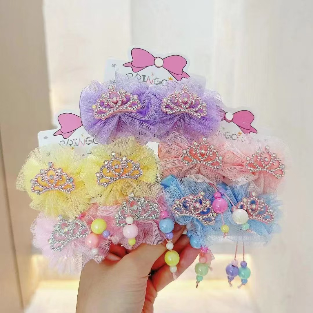 Super fairy-like Tang and Hanfu children's hair accessories, ancient-style tassels, princess hair clips, cute hair flowers for little girls, baby head accessories details Picture