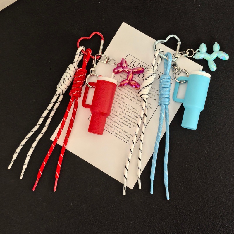 Amazon's best-selling miu series woven rope beverage water cup accessories, keychains, and high-end bag pendants detail image 6