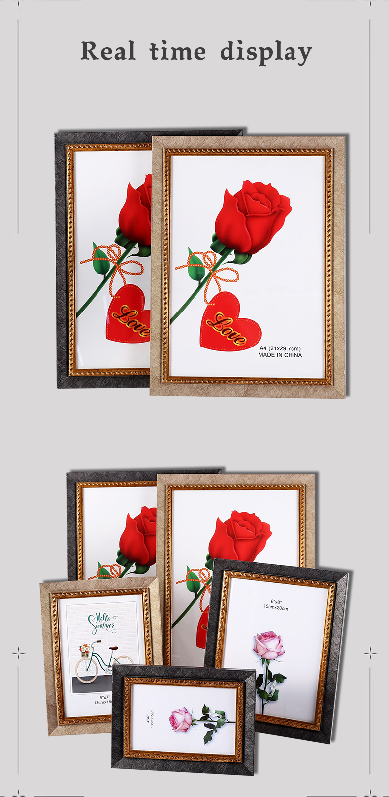 相框10*15cm 15*20cm 13*18cm摆台相框照片框A3A4证书框 儿童照片框详情5