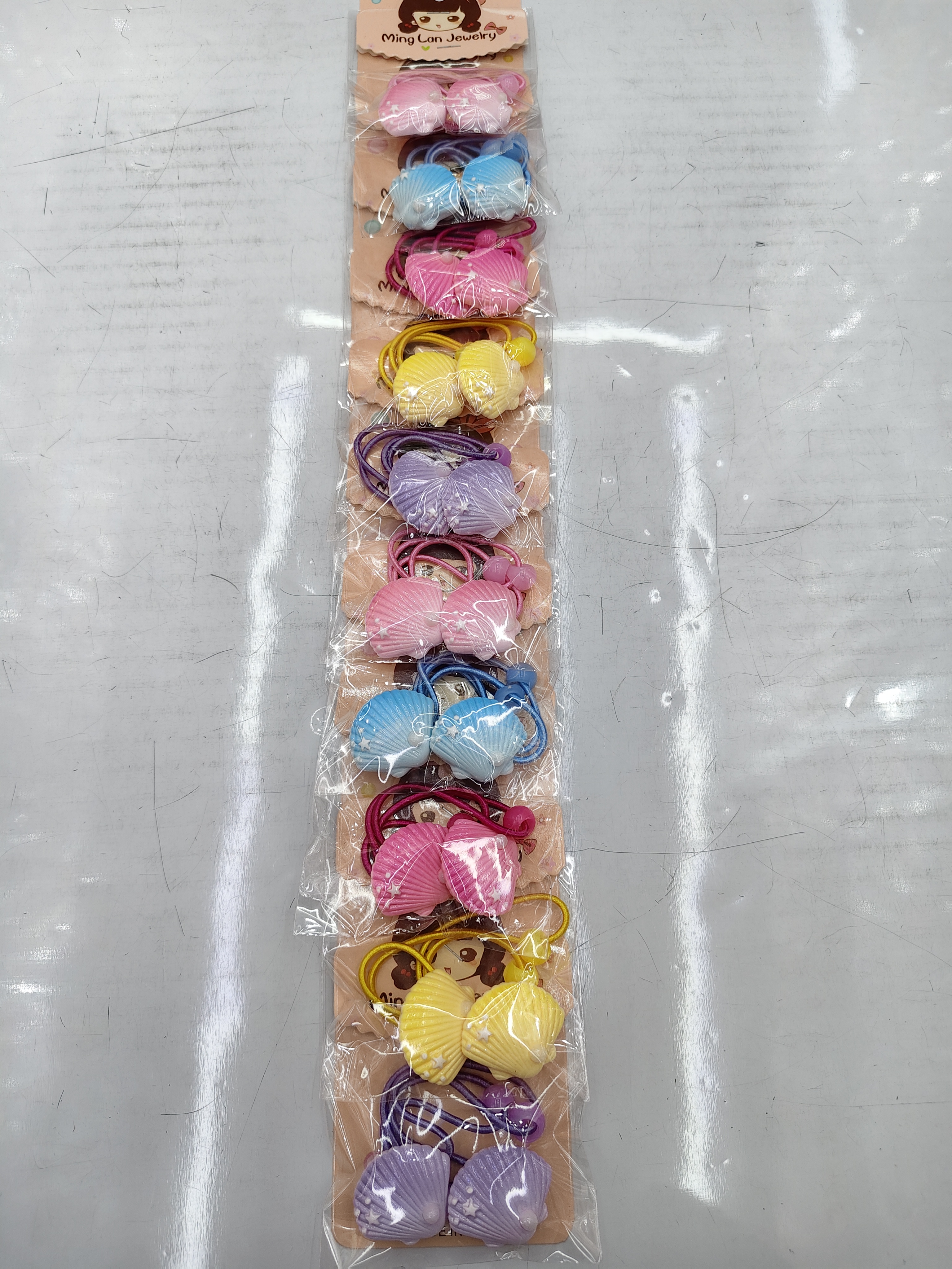 最近流行款式贝壳带着珍珠皮筋茗兰饰品3007B