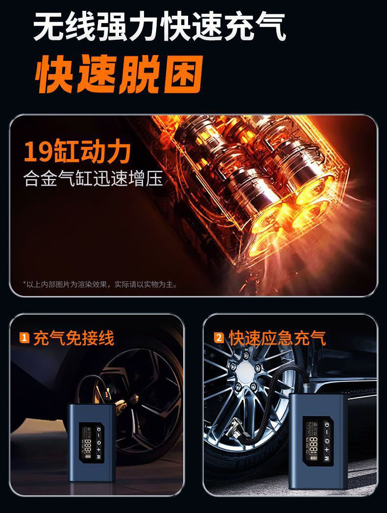 SHAP-02充气泵电动充气泵便携式自行车轮胎电动摩托车打气筒汽车载充气泵详情5