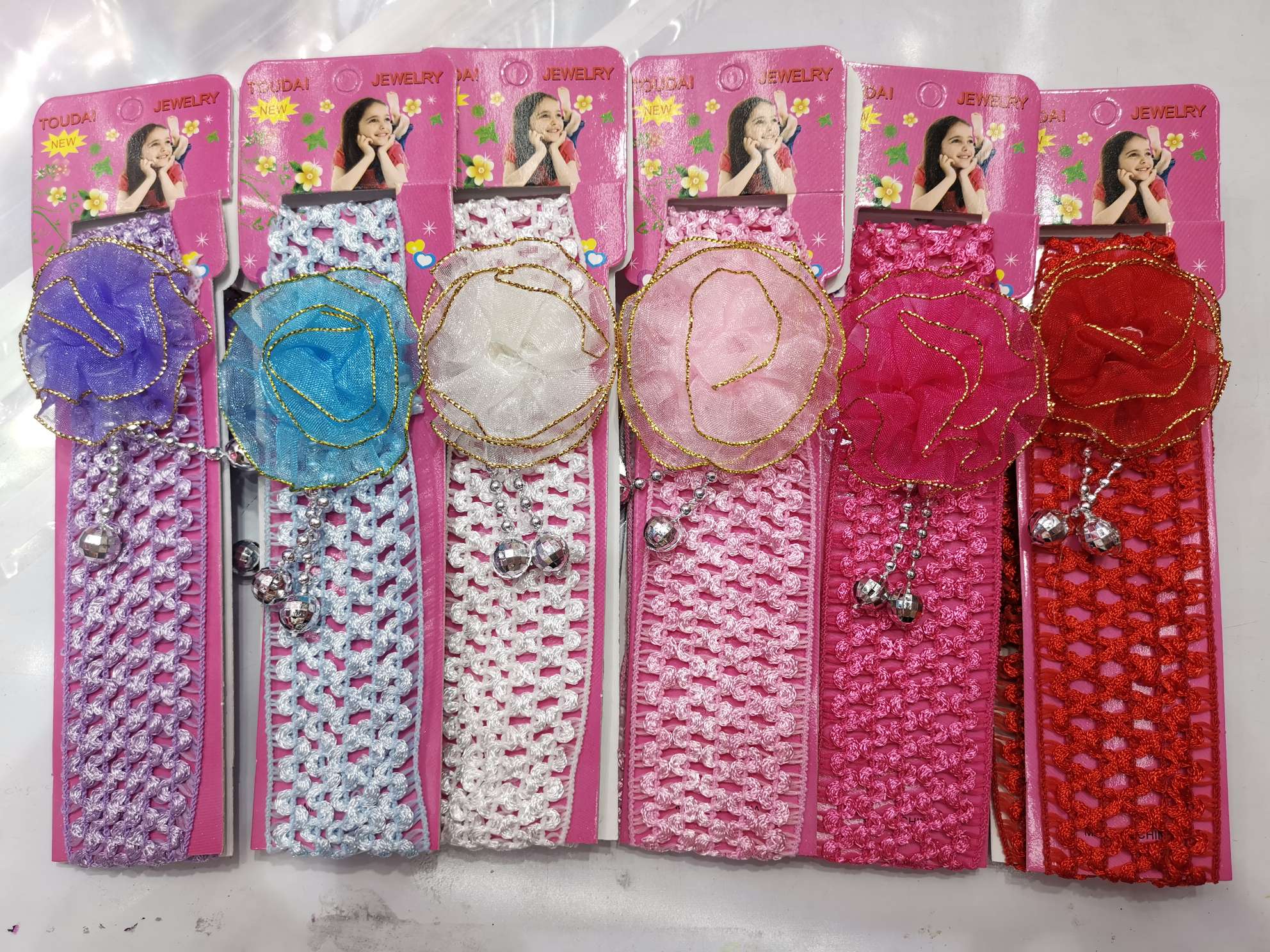 金丝地球挂坠六色儿童发带可爱百搭头戴