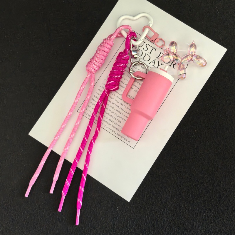 Amazon's best-selling miu series woven rope beverage water cup accessories, keychains, and high-end bag pendants details Picture