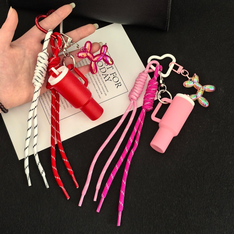 Amazon's best-selling miu series woven rope beverage water cup accessories, keychains, and high-end bag pendants detail image 5