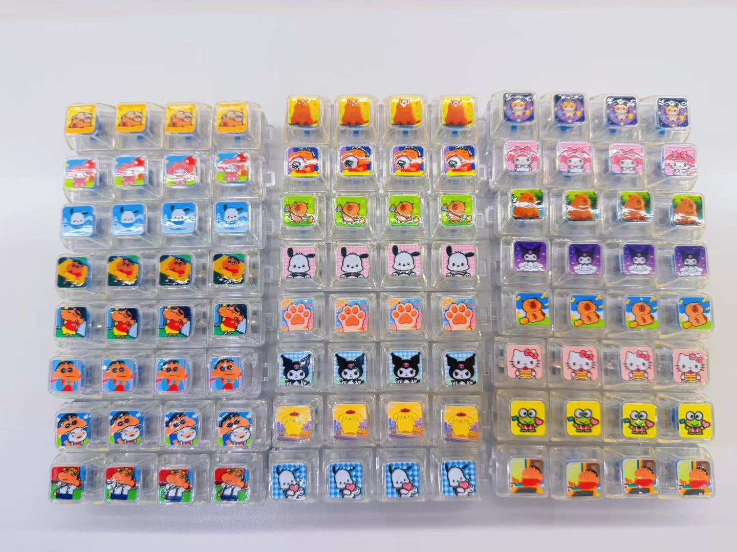 Colorful transparent square keychains and keychain pendants, cute little items, personalized decorations pic 7