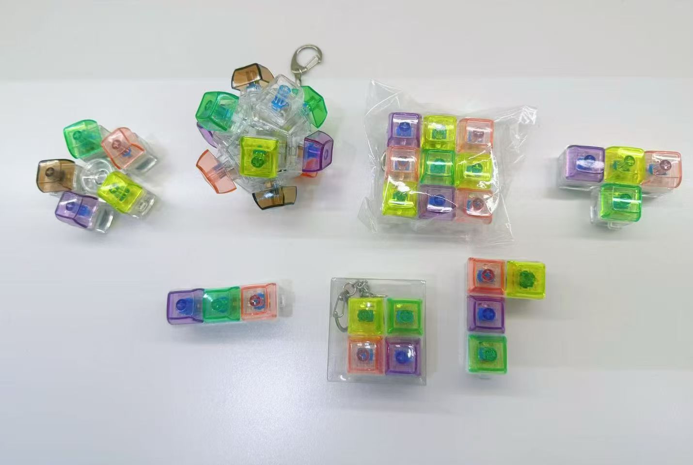Colorful transparent square keychains and keychain pendants, cute little items, personalized decorations pic 5