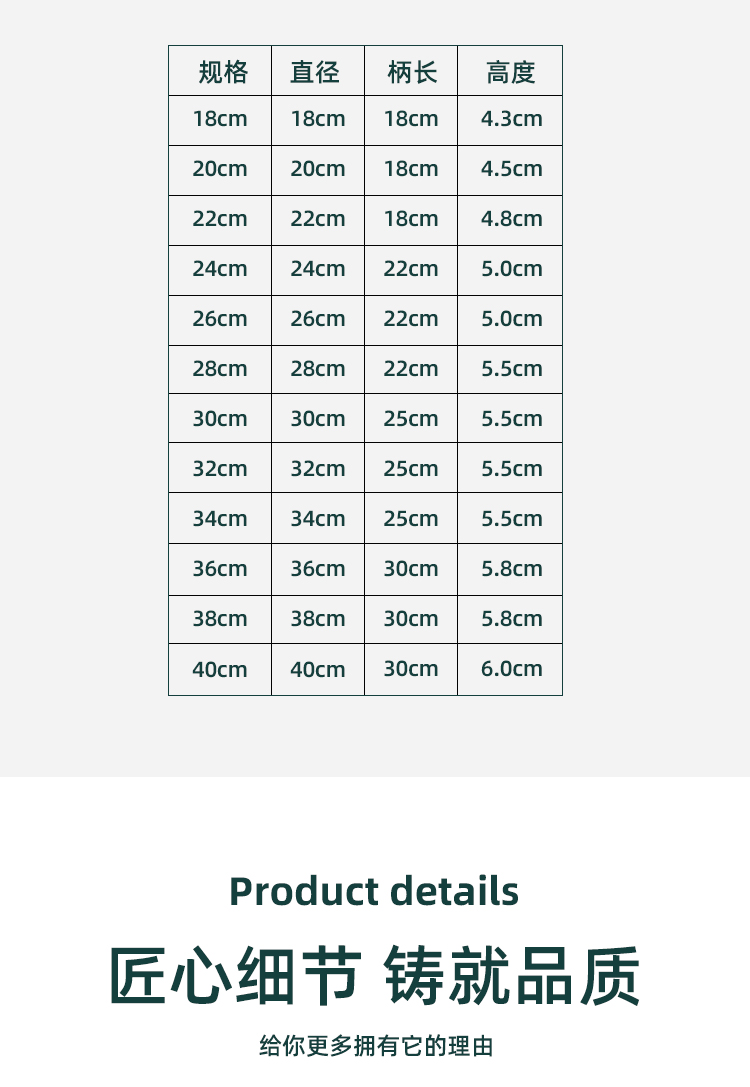 家用商用煎锅、平底锅 不粘锅铝合金炒菜锅健康无涂层详情15