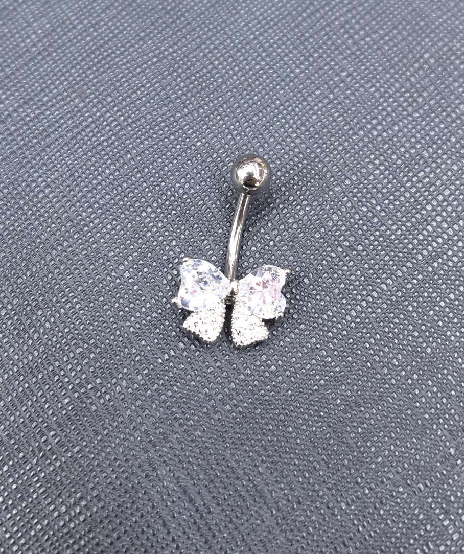 锆石脐饰时尚个性金属饰品女小众设计款简约百搭日常佩戴