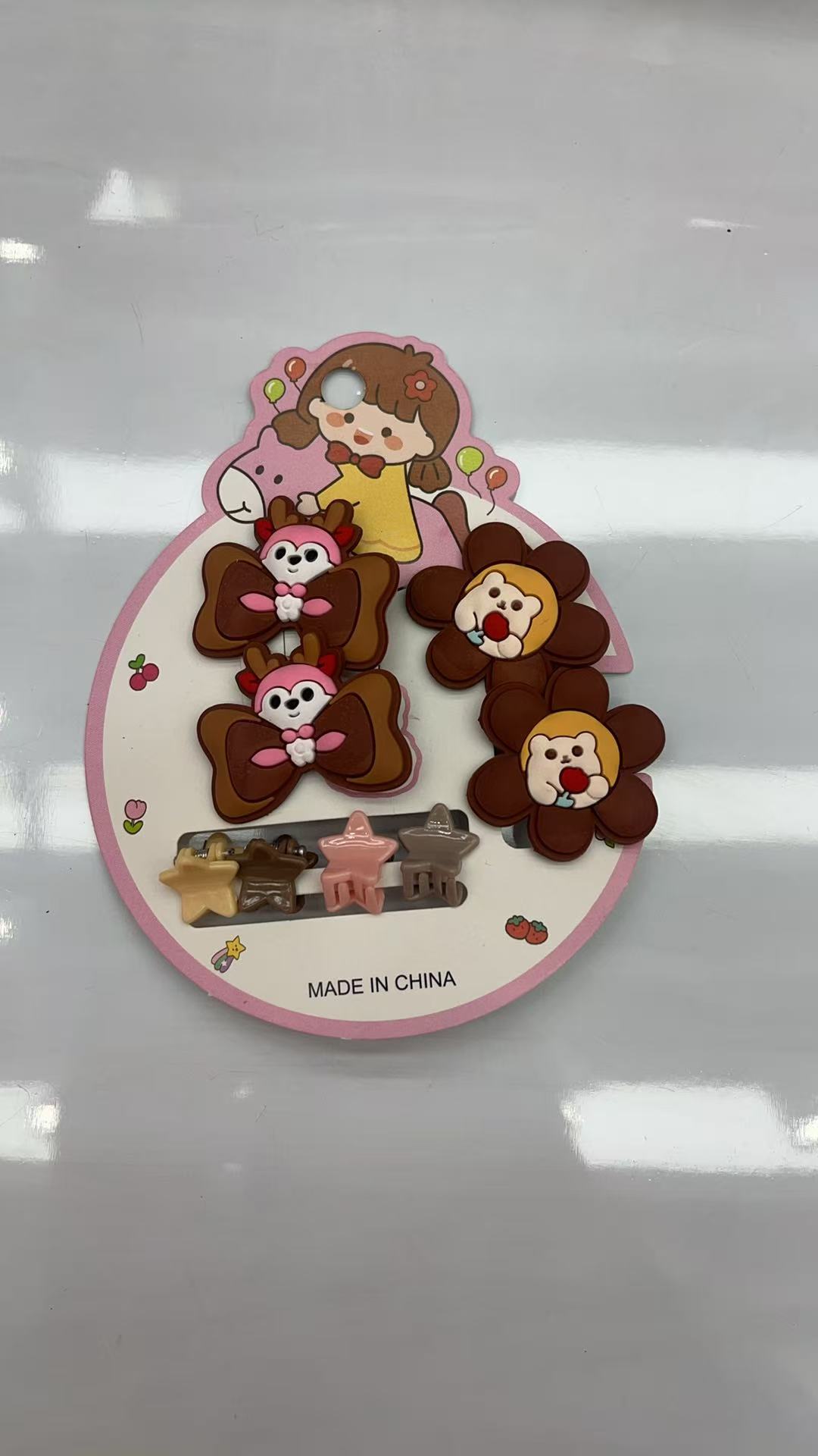 卡通发夹套装可爱小猪发夹粉色发夹女生儿童发夹盒