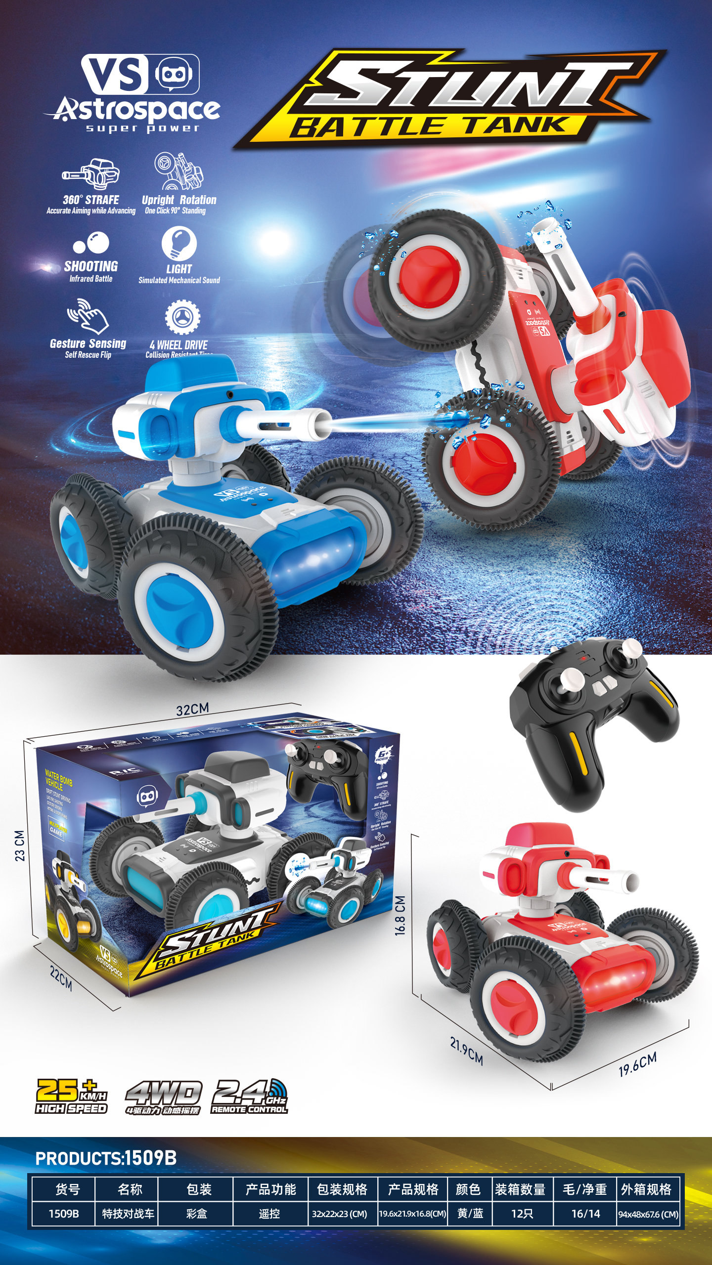 Xiaoshangwang 1509B2.4G Remote Control Tank (single unit) Robot-shaped remote Control Toy car Electric model Children's Educational toy Large Remote control car model details Picture