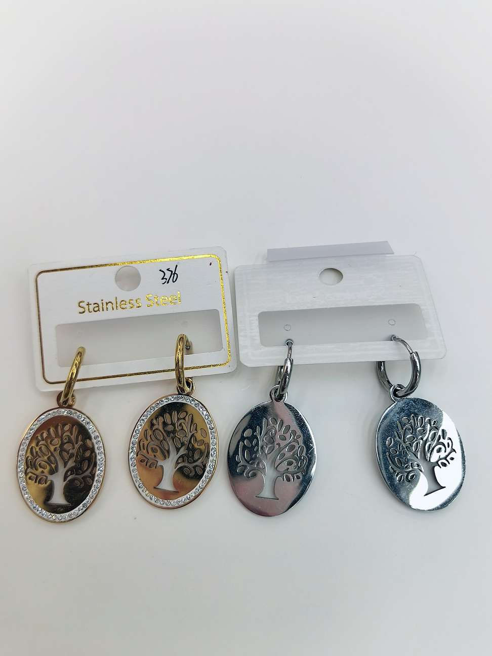 欧美流行饰品不锈钢耳饰钛钢不过敏不褪色耳环耳圈生命树发财树详情图5