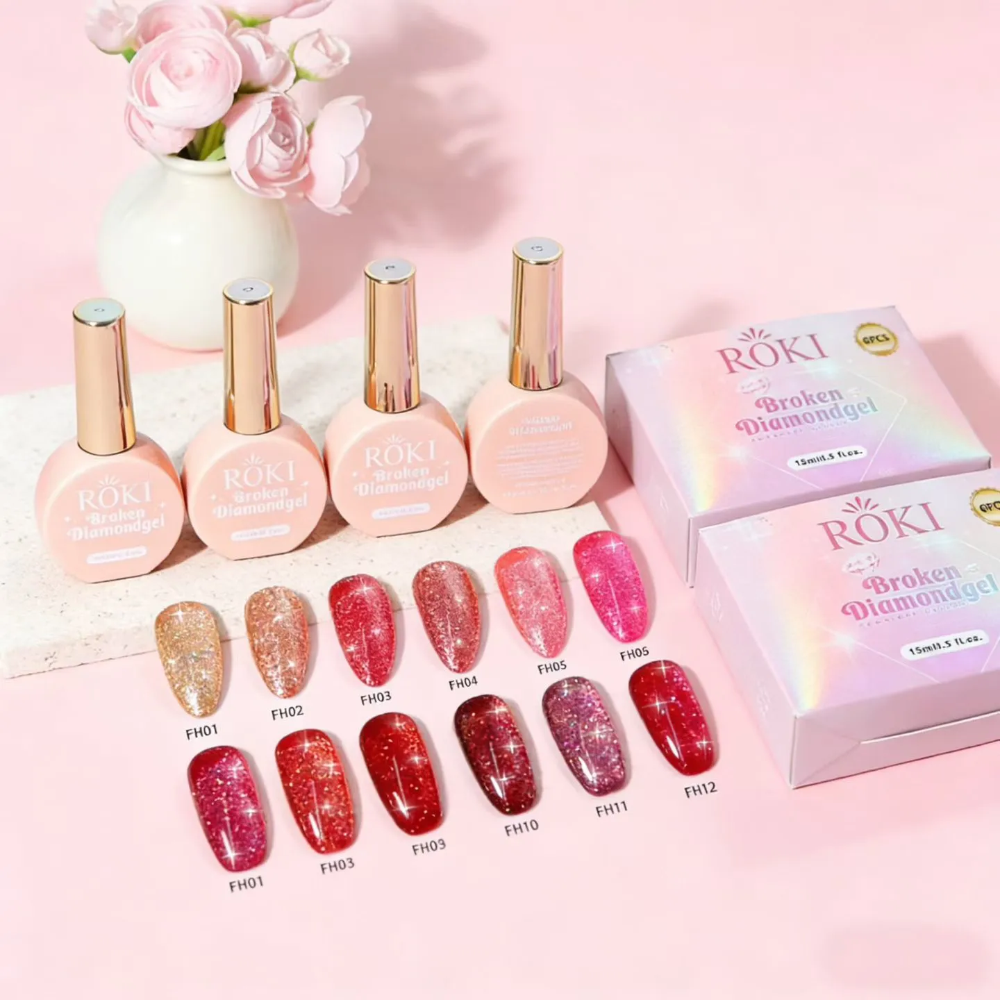 The nail polish is dazzling with a dazzling array of sequins and nail polish detail image 2